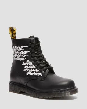 1460 FUTURA EMBROIDERED LEATHER LACE UP BOOTS