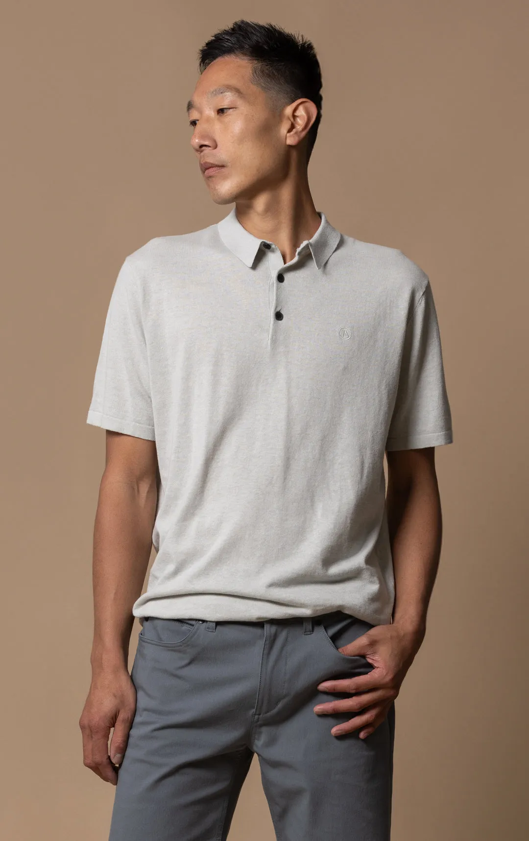 14GG COTTON LINEN POLO - CLEARANCE