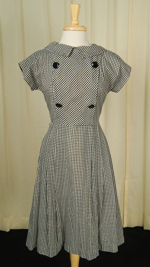 1950s Gingham Swing Dress