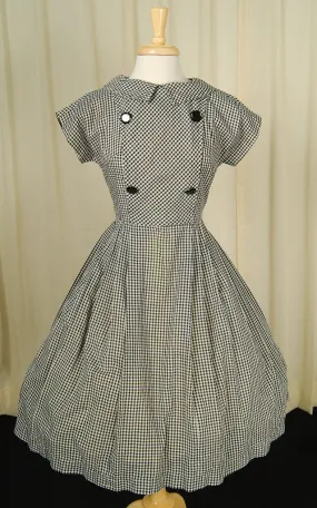 1950s Gingham Swing Dress