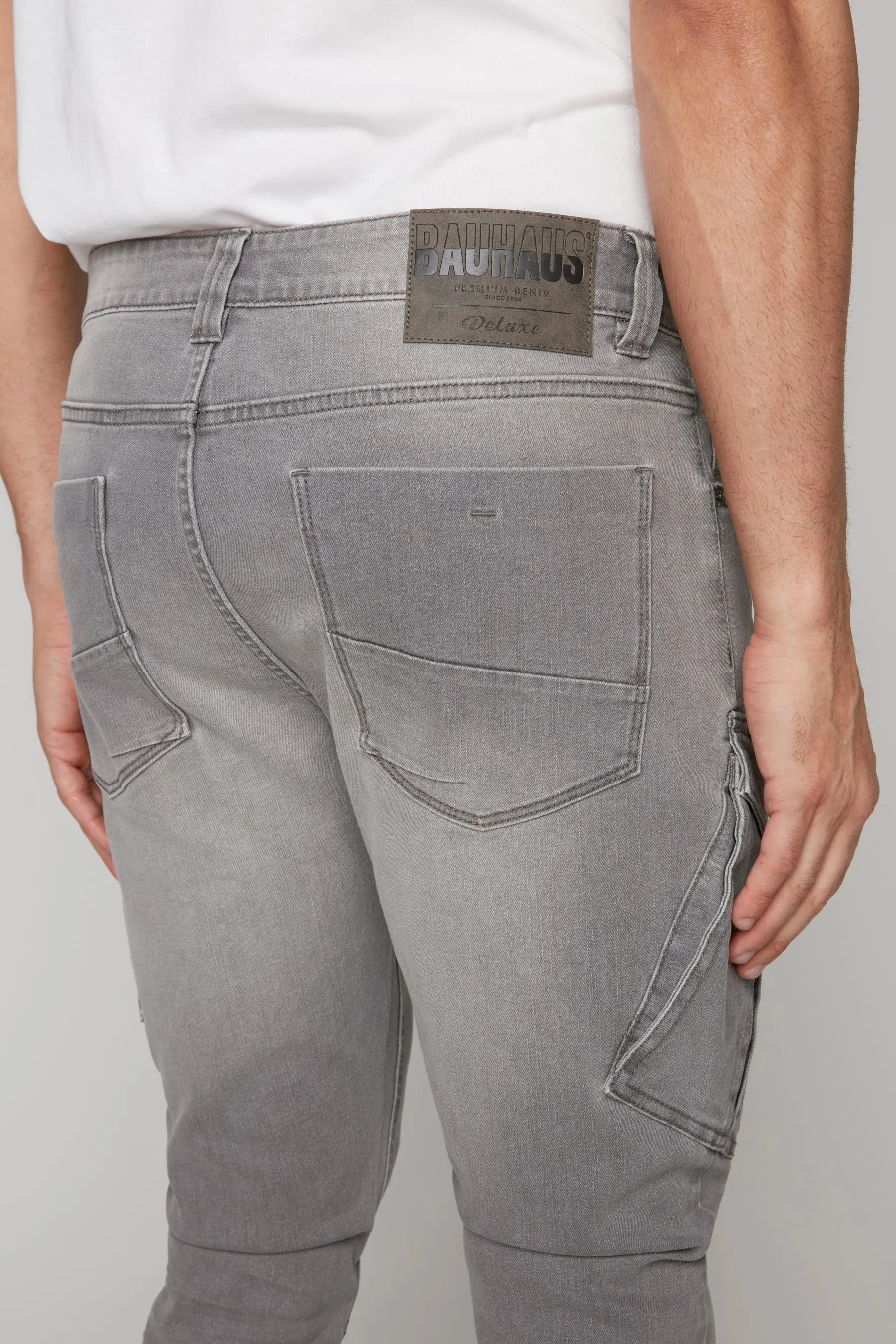 5 Pocket Slim Fit Pants - Light Grey Wash