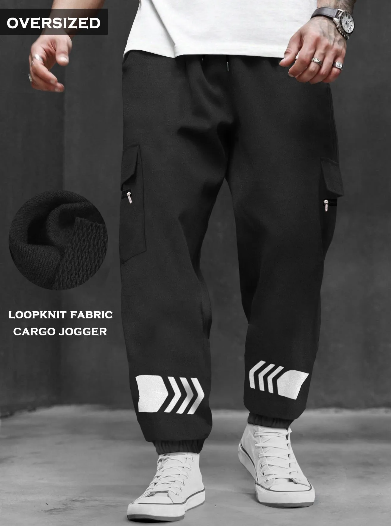 (6 Variants) Baggy Style Oversized Fit Cargo Joggers For Men