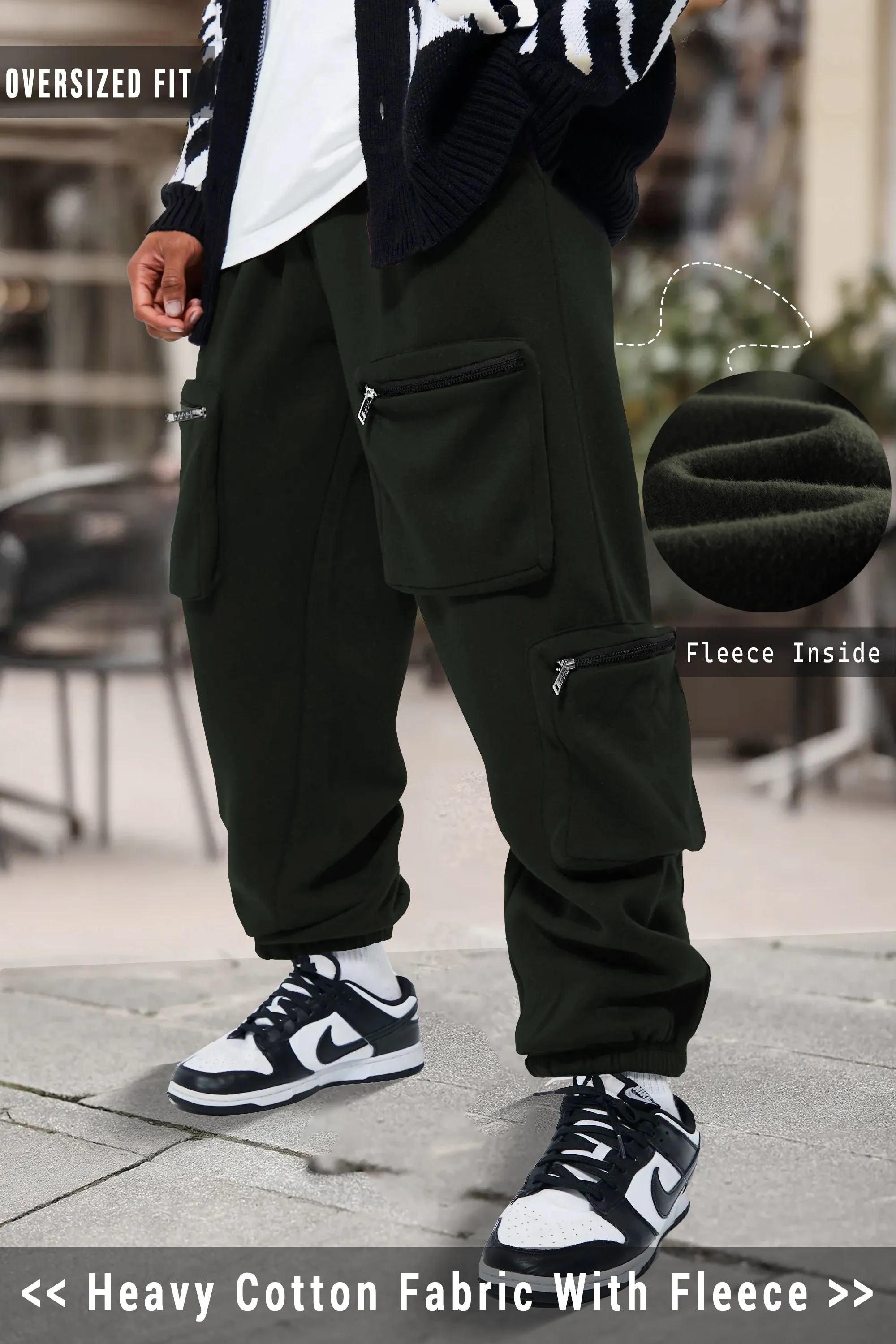 (6 Variants) Baggy Style Oversized Fit Cargo Joggers For Men