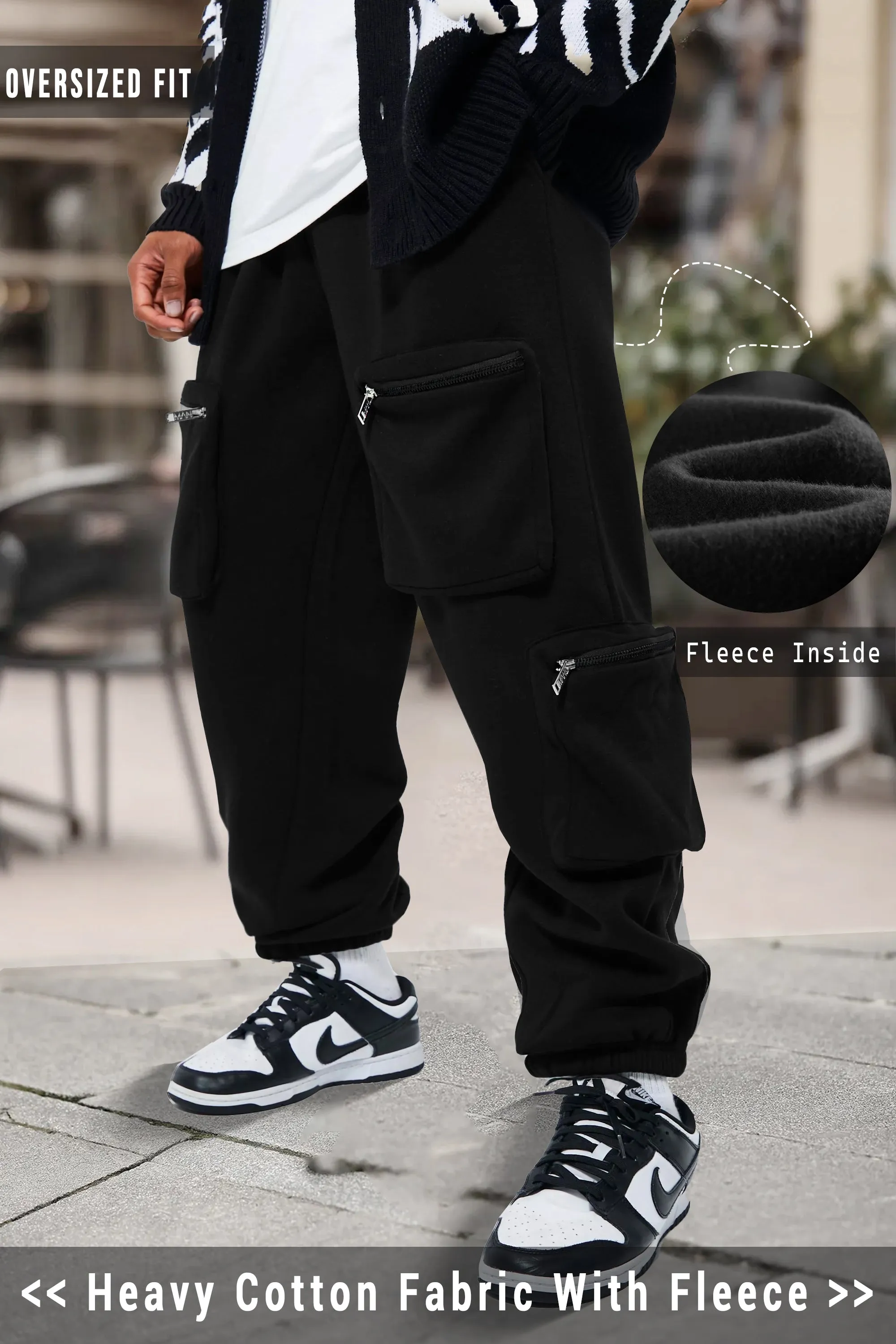 (6 Variants) Baggy Style Oversized Fit Cargo Joggers For Men