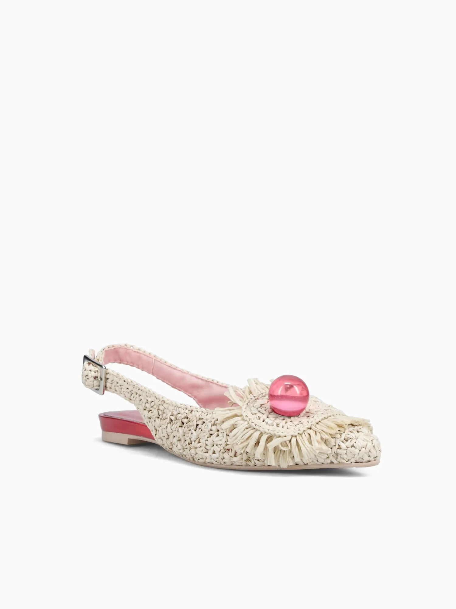 7658 Beige Fuxia hook raffia