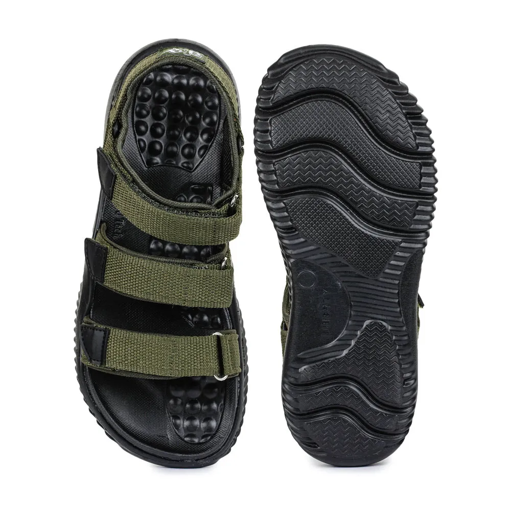 A-HA Casual Olive Green Sandals For Men STAMINA-4E By Liberty