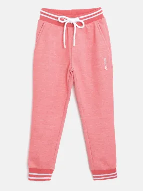 Alcis Girls Coral Pink Solid Joggers