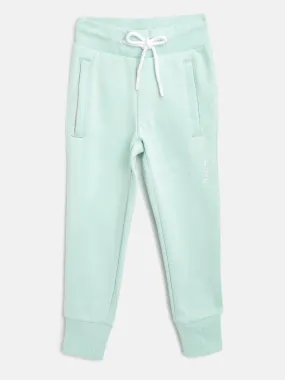 Alcis Girls Mint Green Solid Straight Fit Knitted Sports Joggers