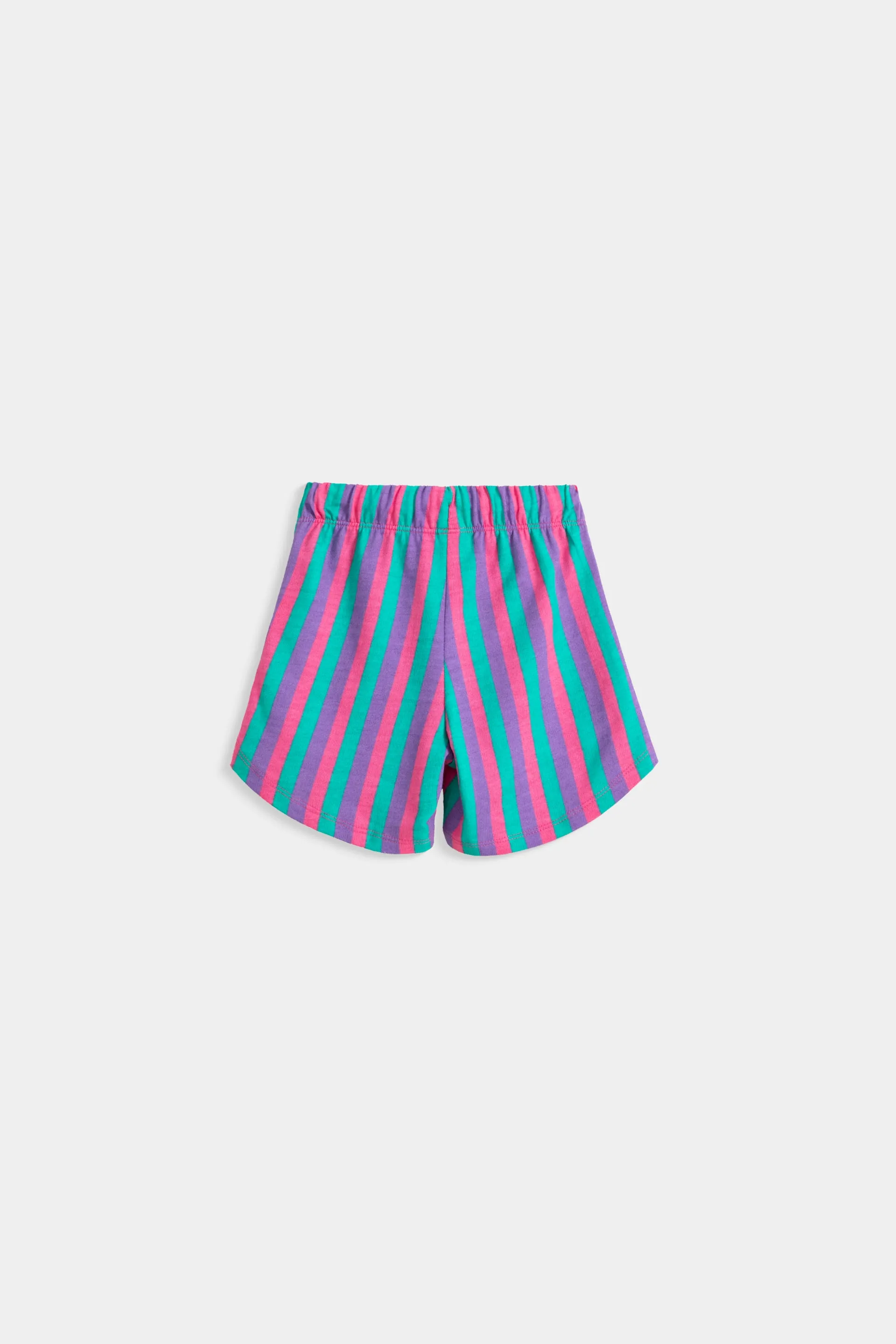 All-Over Stripe Print Shorts With DrawCord