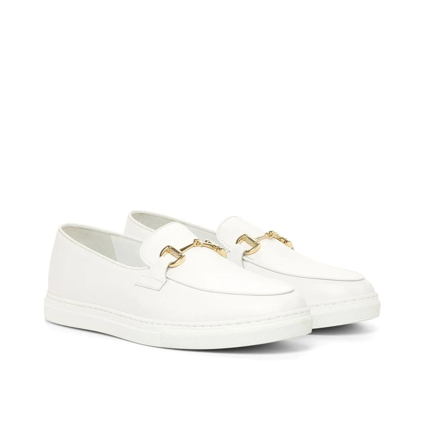 Ambrogio Bespoke Custom Men's Shoes White Box Calf-Skin Leather Belgian Sneakers (AMB2190)