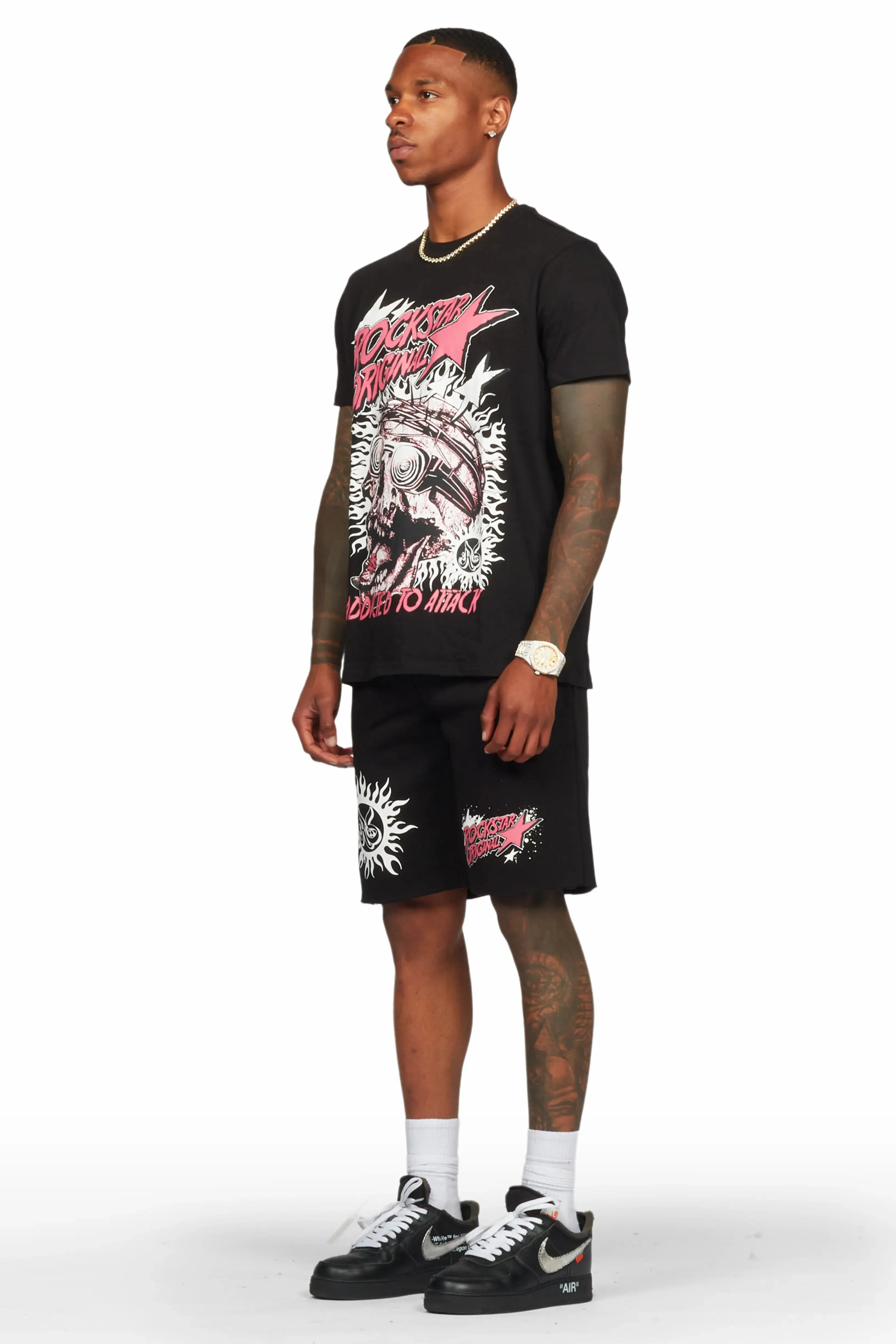 Austell Black T-Shirt/Short Set