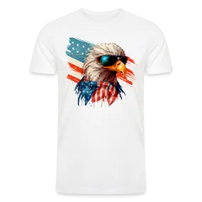 Aviator Freedom: Men's Tri-Blend T-Shirt with Bald Eagle and American Flag