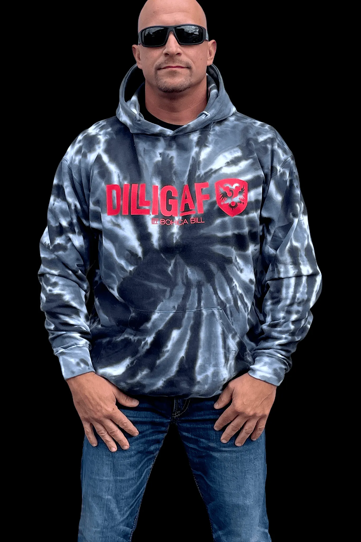 Bad Ass Black Tye Dye Pullover Hoodie