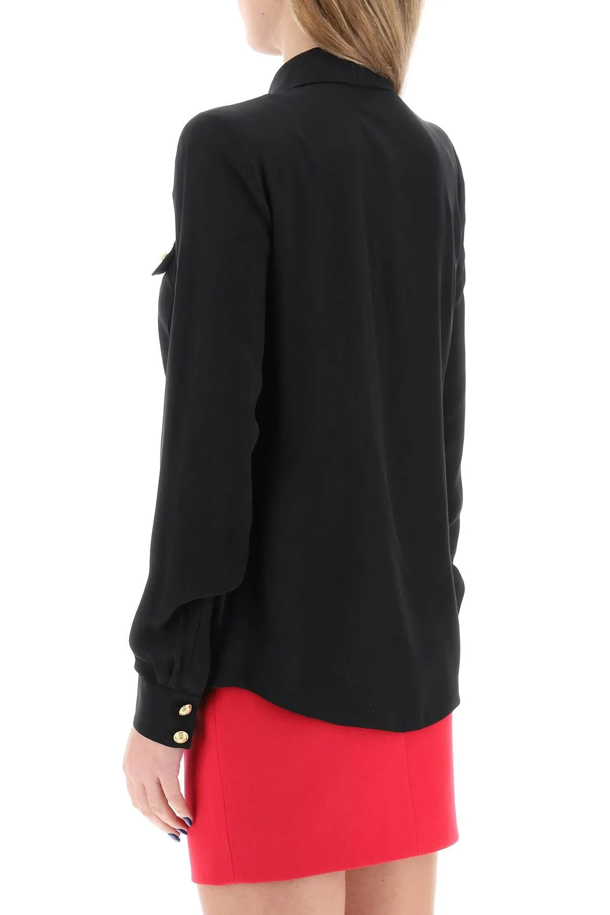 BALMAIN silk shirt with padded shoulders