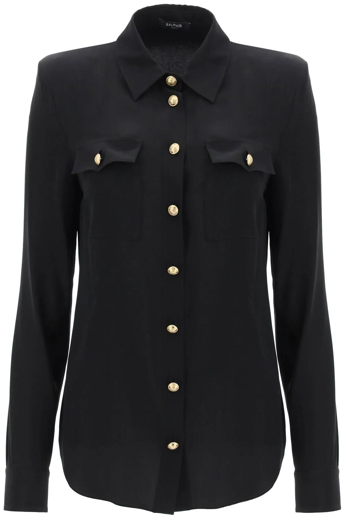 BALMAIN silk shirt with padded shoulders