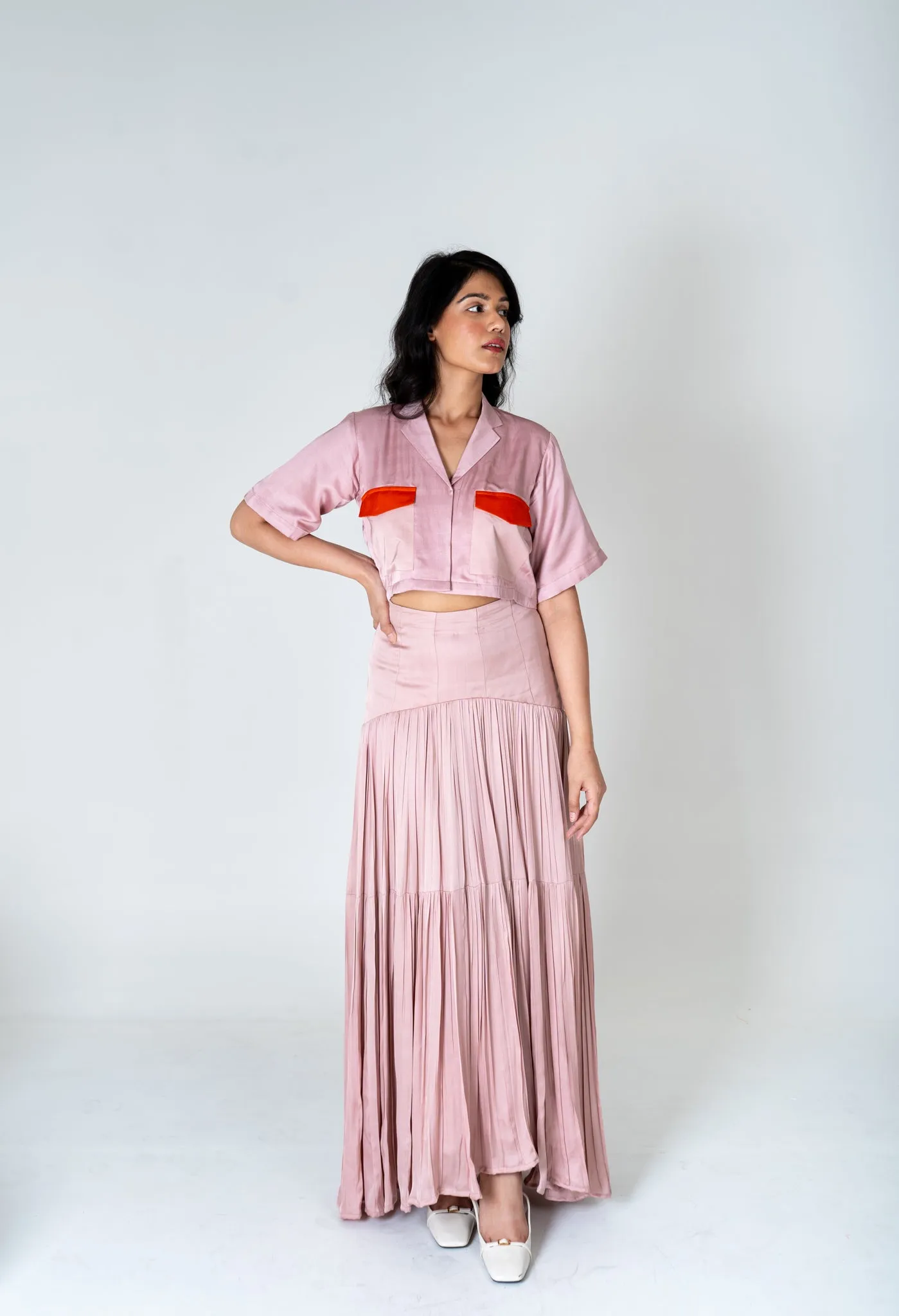 Bamboo Modal Silk Skirt Pink