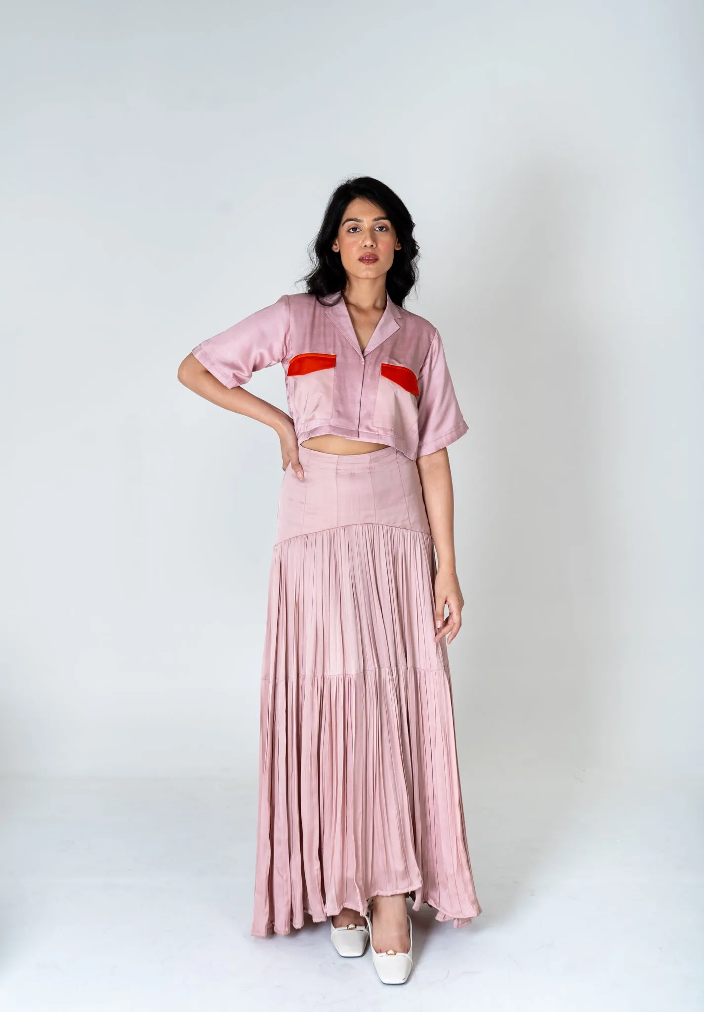 Bamboo Modal Silk Skirt Pink