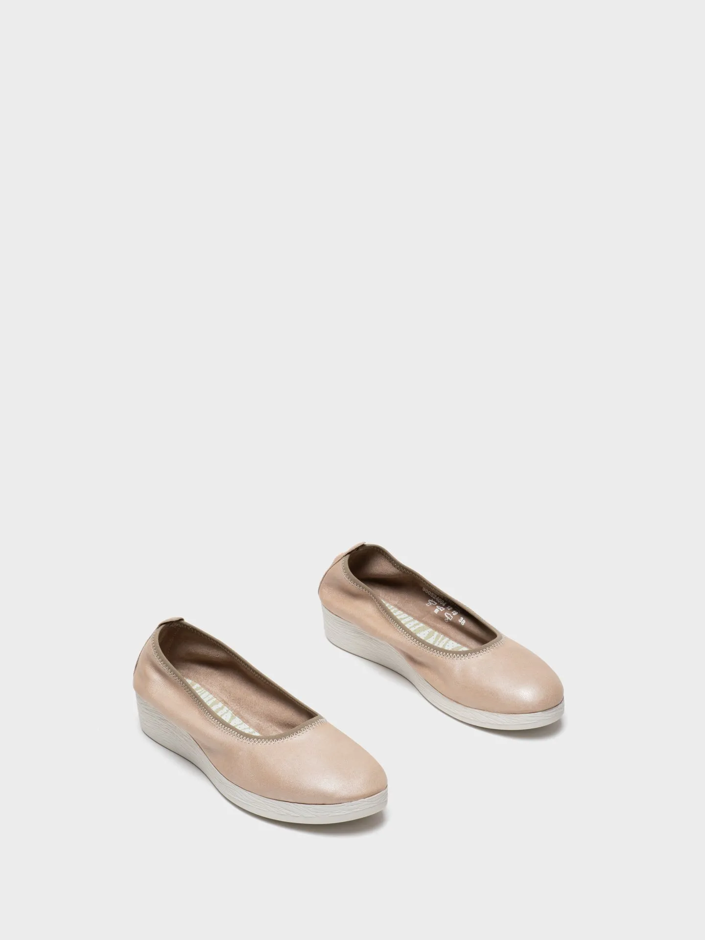 Beige Elasticated Ballerinas