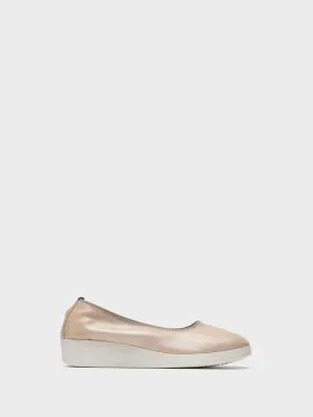 Beige Elasticated Ballerinas