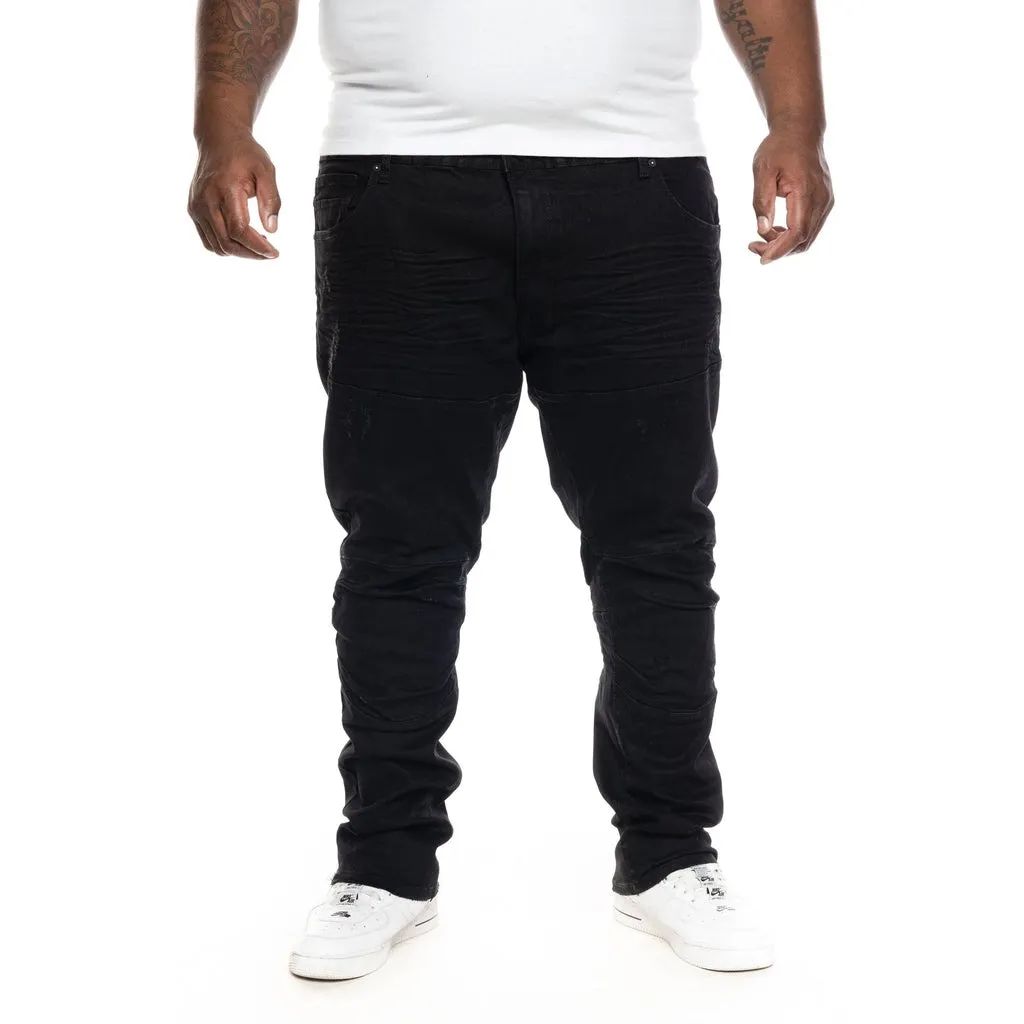 Big and Tall Rip & Repair Basic Jeans - Jet Black