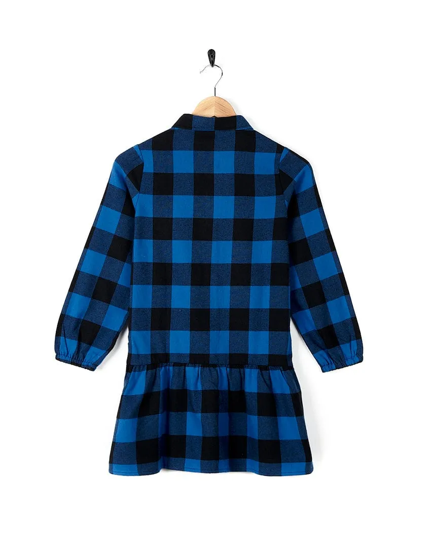 Birdie - Girls Check Shirt Dress - Blue