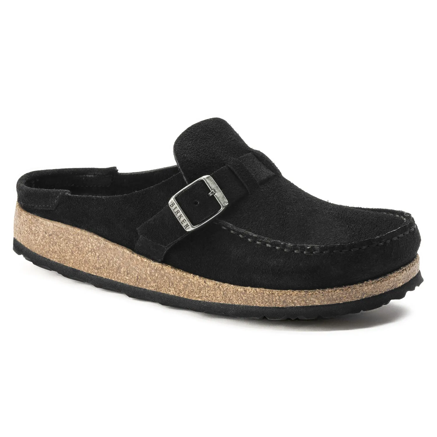 BIRKENSTOCK Women's Buckley Suede Leather Narrow (Black - Regular Fit)