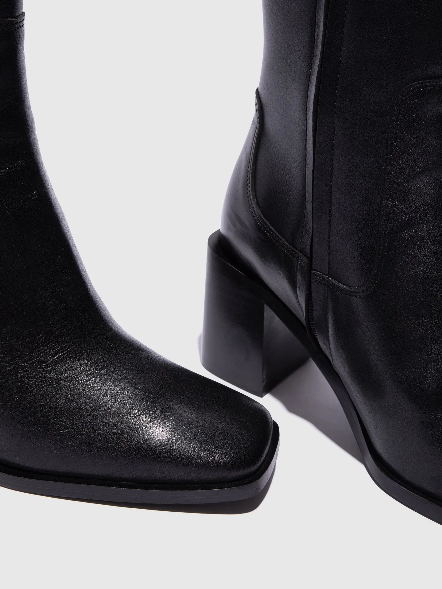 Black Zip Up Ankle Boots