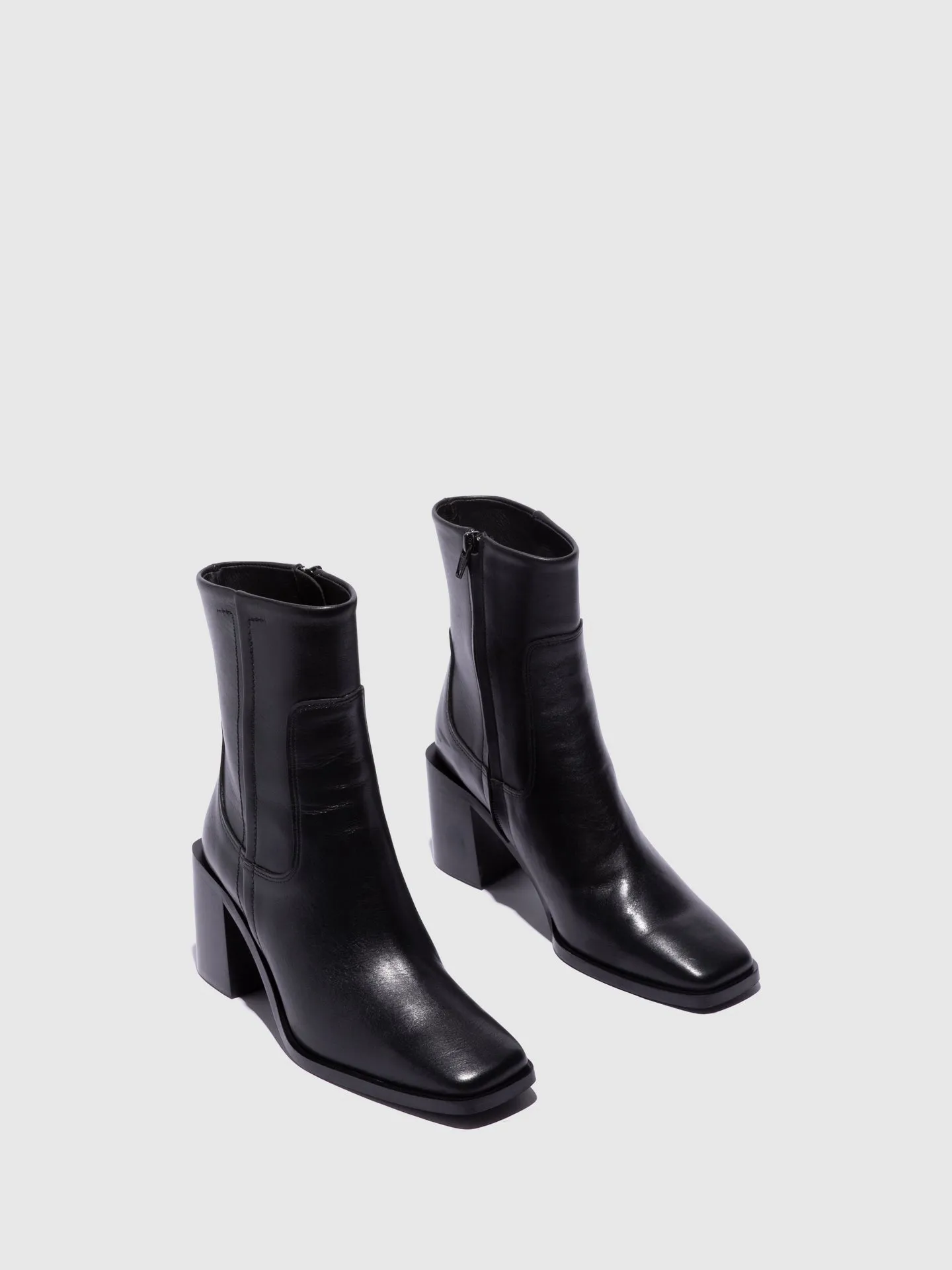 Black Zip Up Ankle Boots