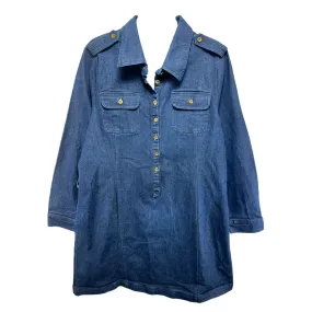 Blue Denim Dress Casual Short MG Women, Size 2x