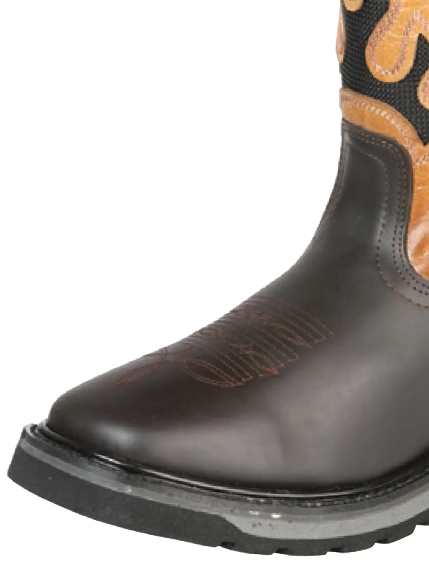 Botas de Trabajo Rodeo de Tubo Pull-On con Punta Suave de Piel Genuina para Hombre 'El General' - ID: 51276