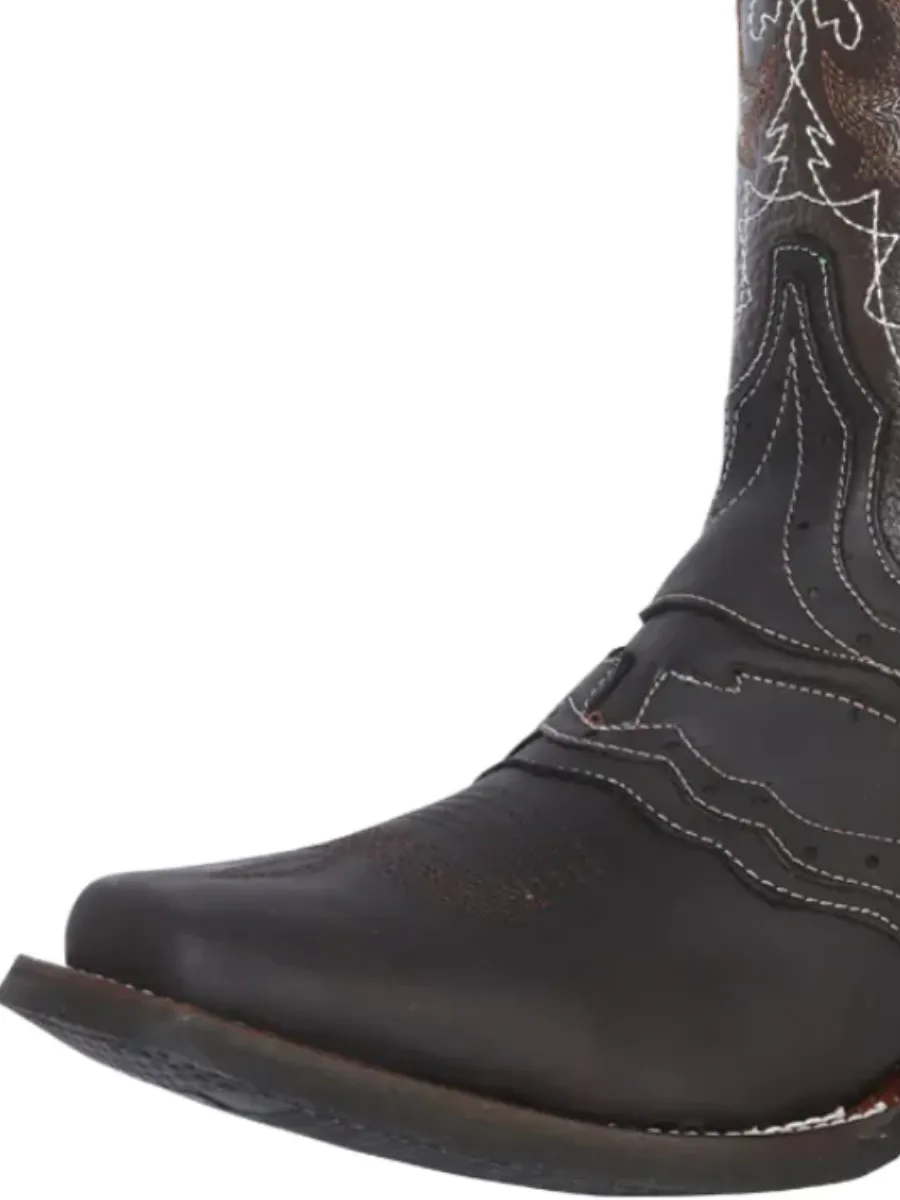 Botas Vaqueras Rodeo con Antifaz de Piel Genuina para Hombre 'El General' - ID: 33311