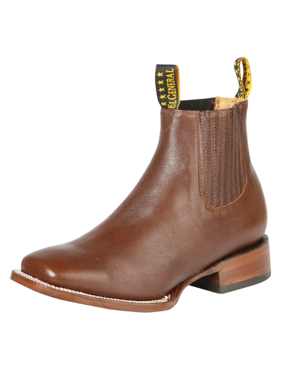 Botines Vaqueros Rodeo Clasicos de Piel Genuina para Hombre 'El General' - ID: 126615