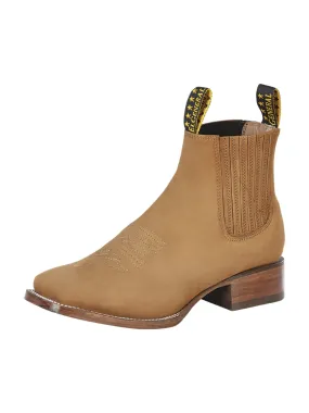 Botines Vaqueros Rodeo Clasicos de Piel Nobuck para Hombre 'El General' - ID: 126196