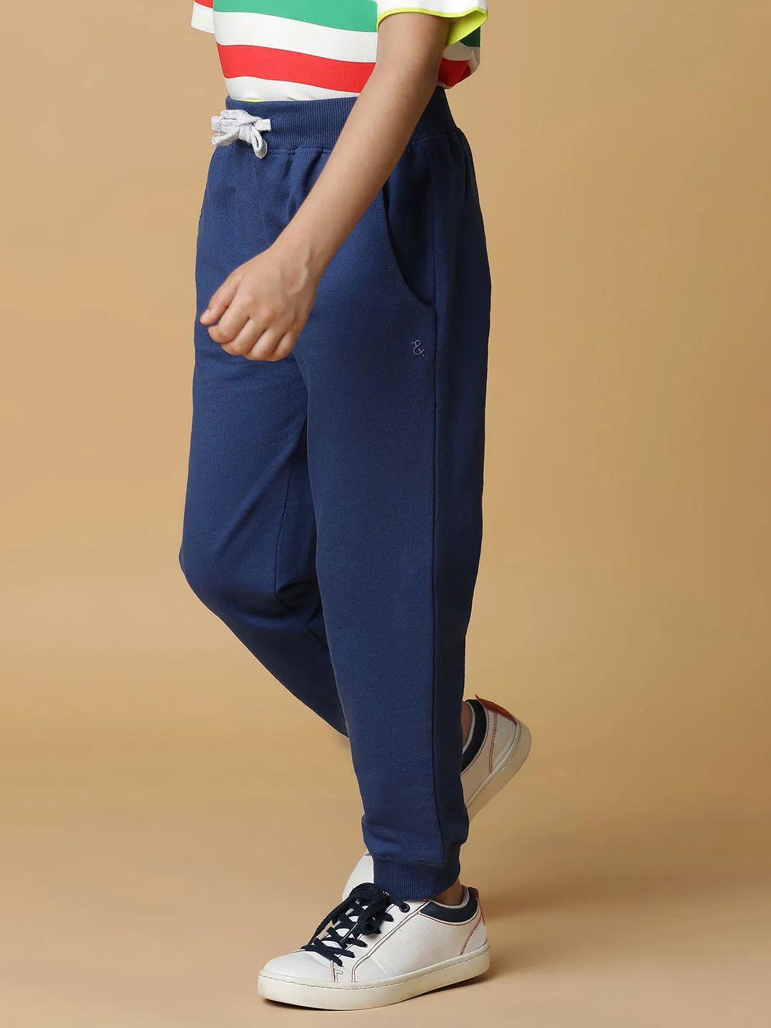 Boys Blue Cotton Joggers