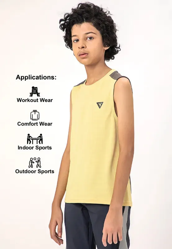 Boys Colorblock Slim Fit Crew Neck T-shirt with TECHNO COOL 