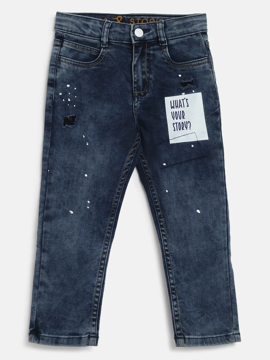 Boys Dark Blue Lycra Relaxed fit Jeans