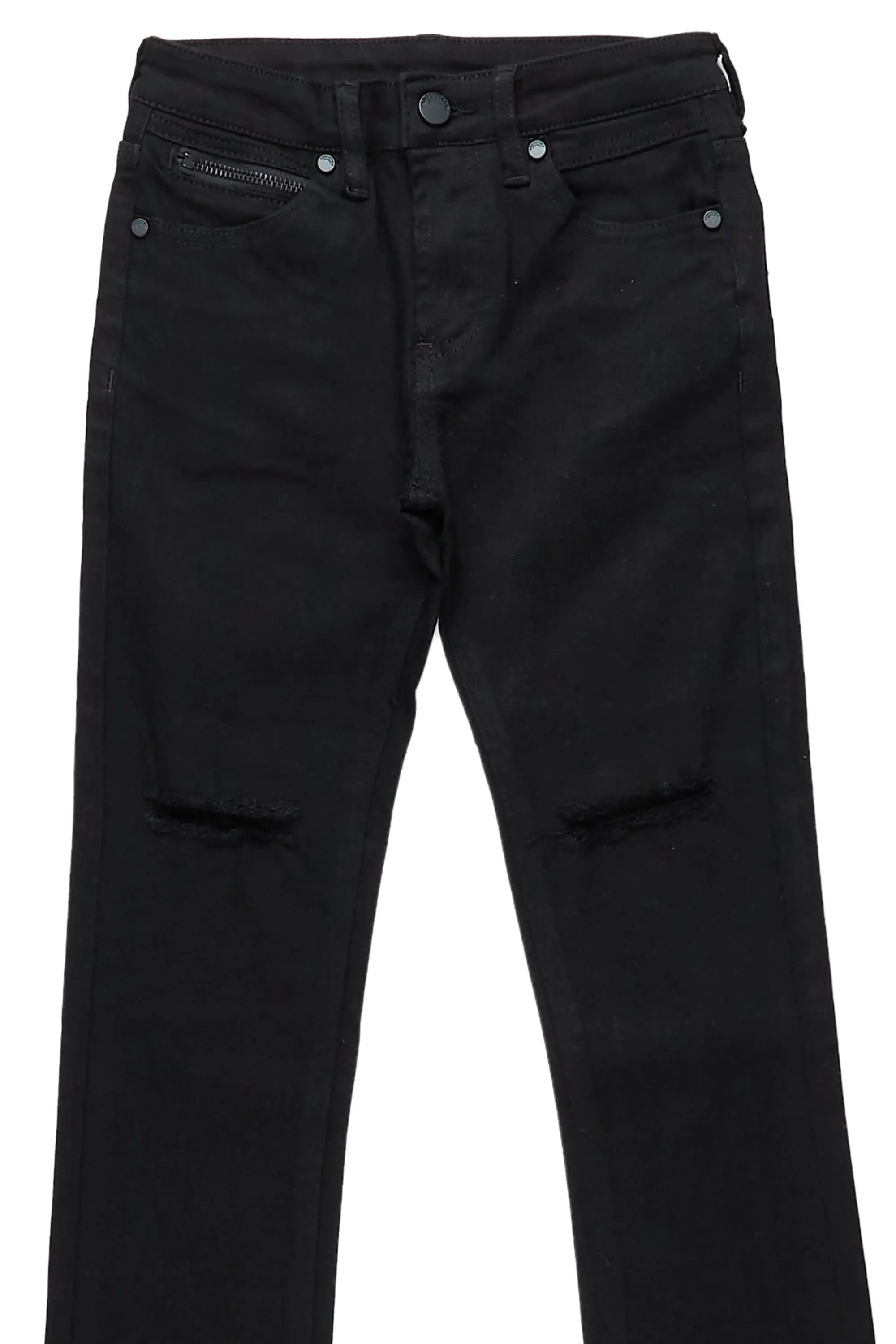 Boys Josiah Black Super Stacked Flare Jean