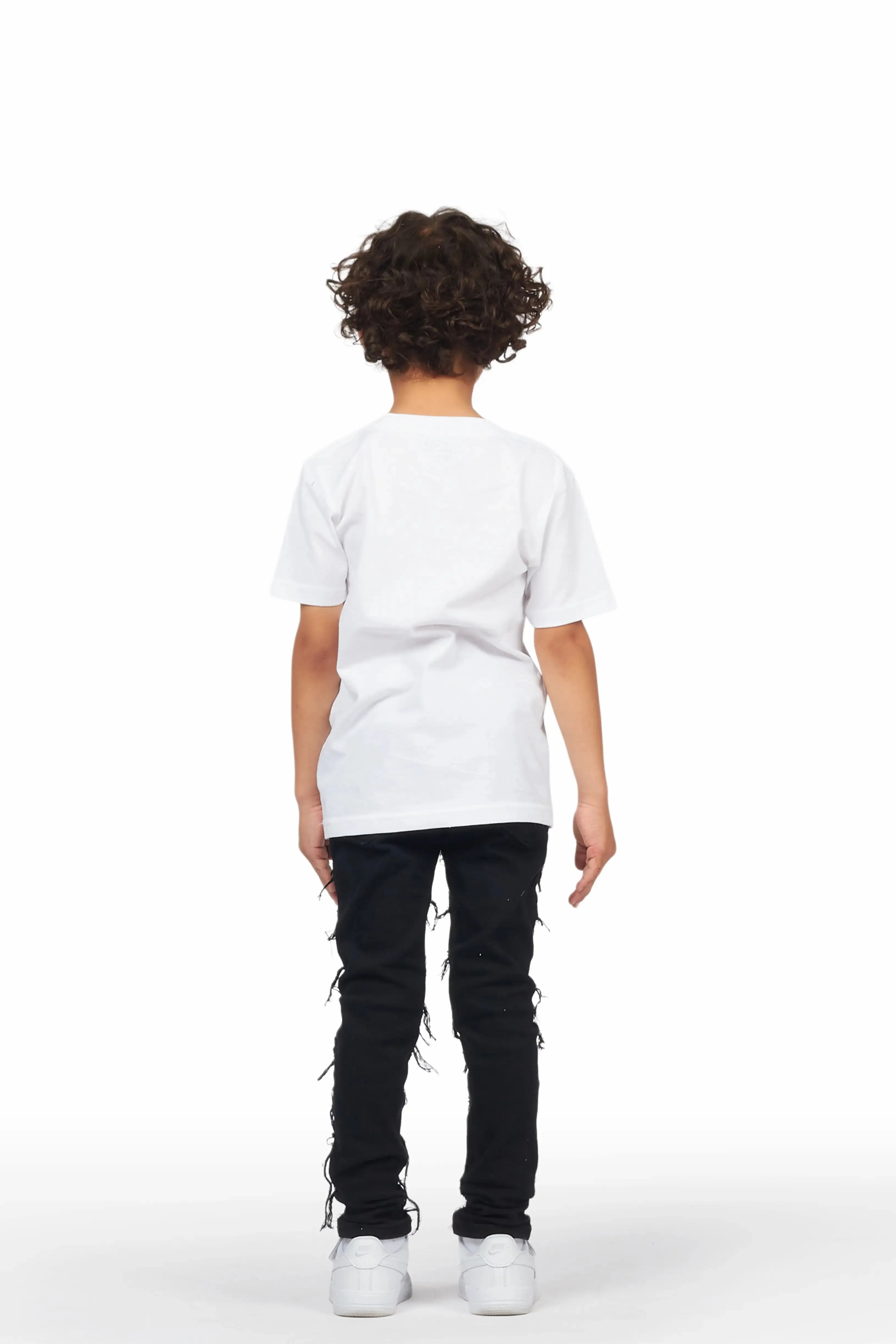 Boys Mahak Black Frayed Jeans