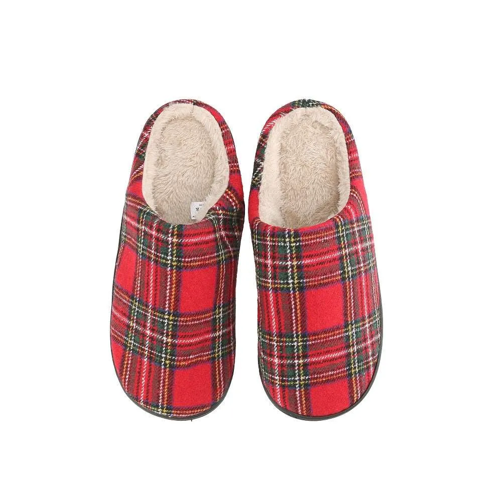 Braveman Men's Holiday Plaid Slide On House Slippers