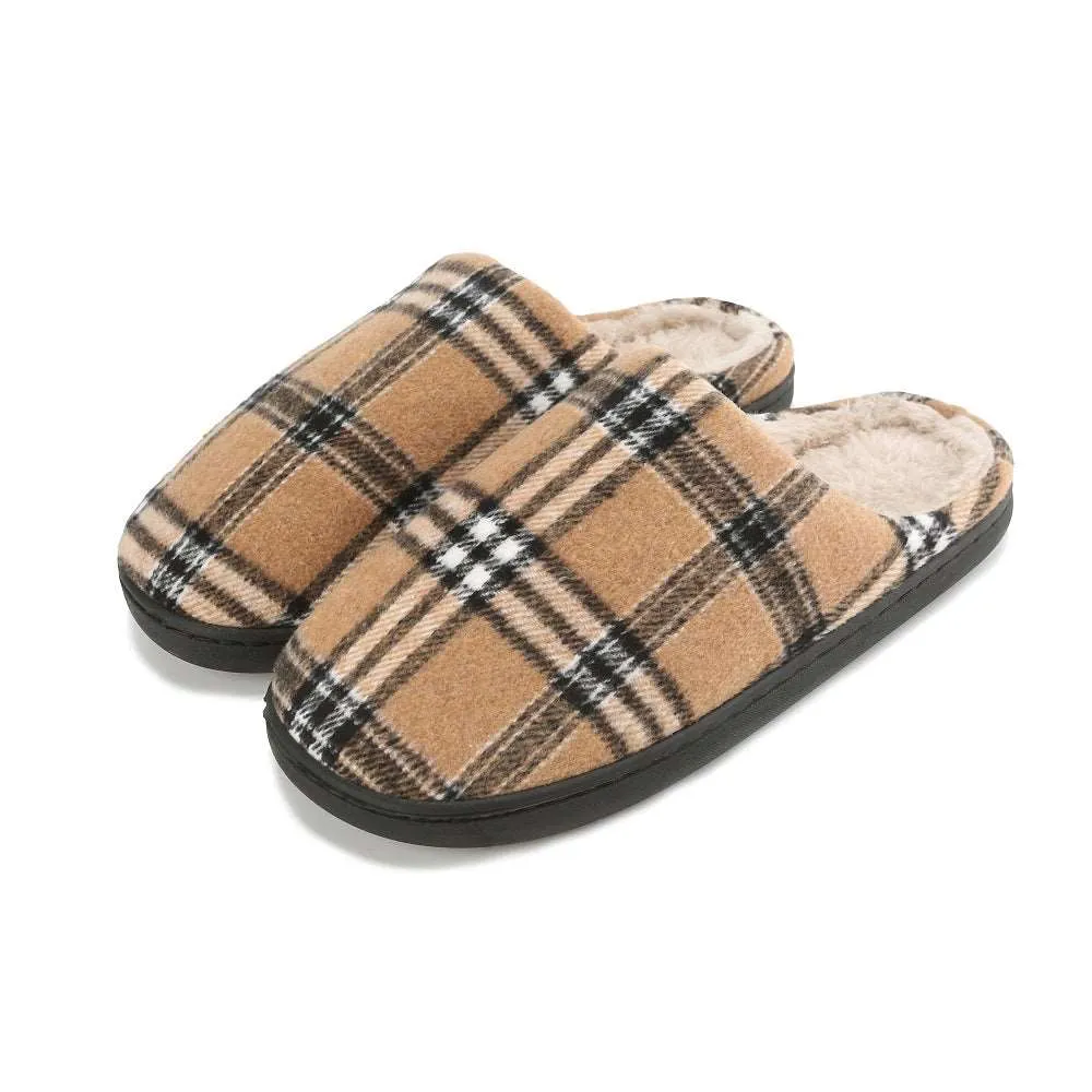 Braveman Men's Holiday Plaid Slide On House Slippers