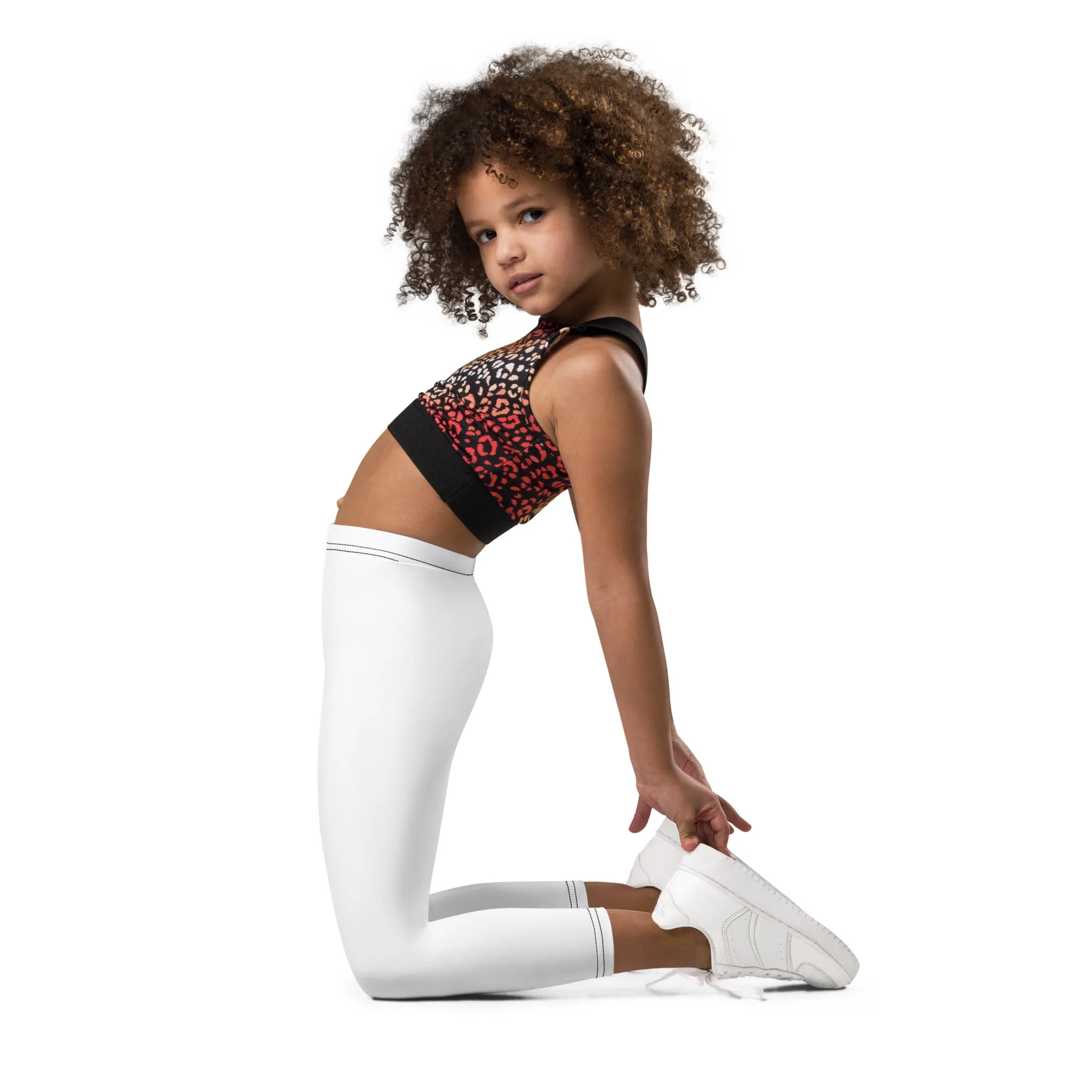 Brighten Up Playtime: Girls' Solid Workout Leggings - Snow