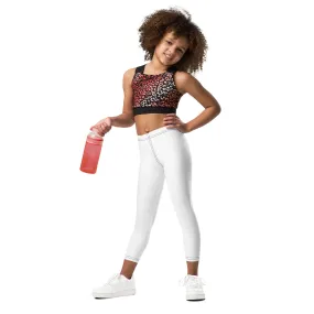 Brighten Up Playtime: Girls' Solid Workout Leggings - Snow