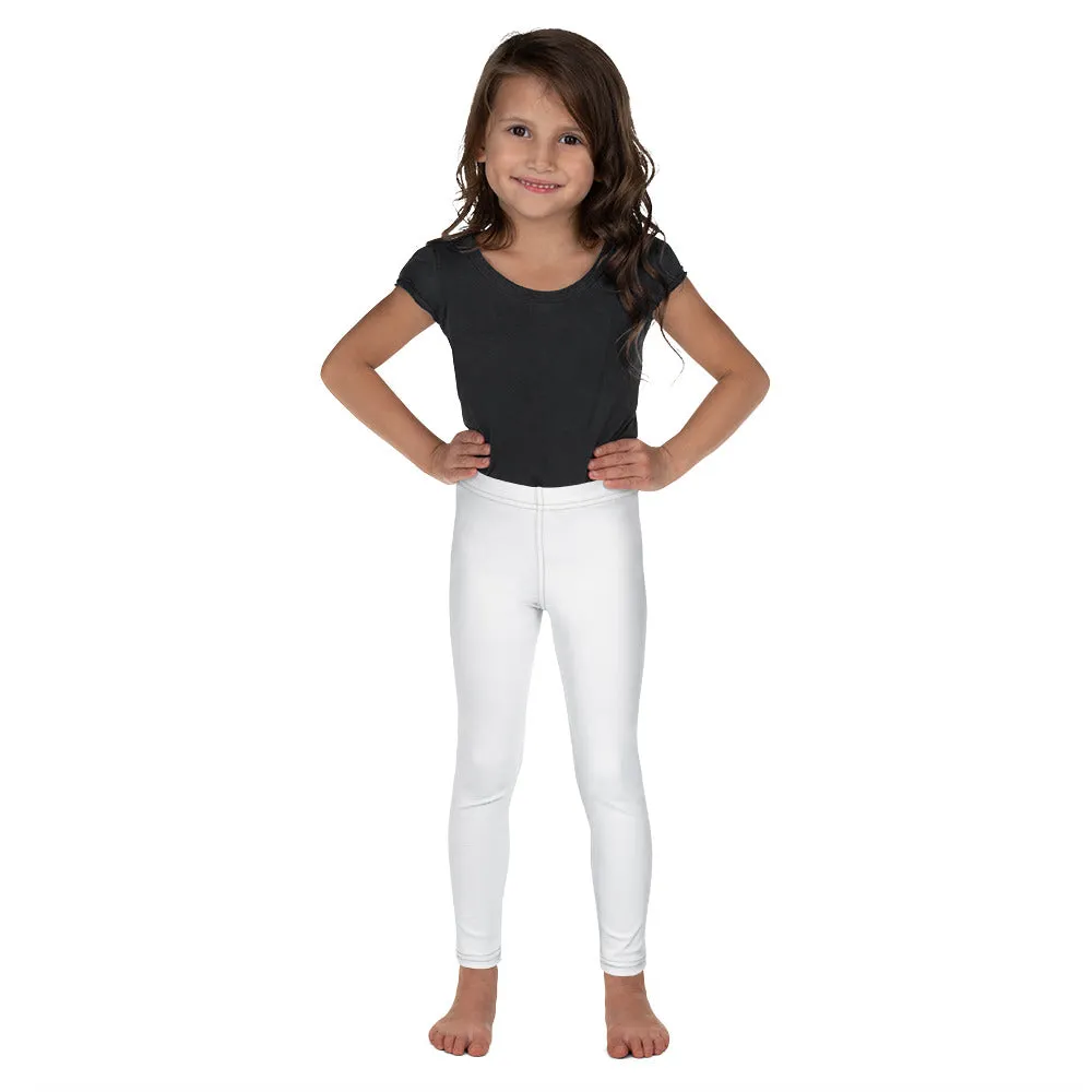 Brighten Up Playtime: Girls' Solid Workout Leggings - Snow