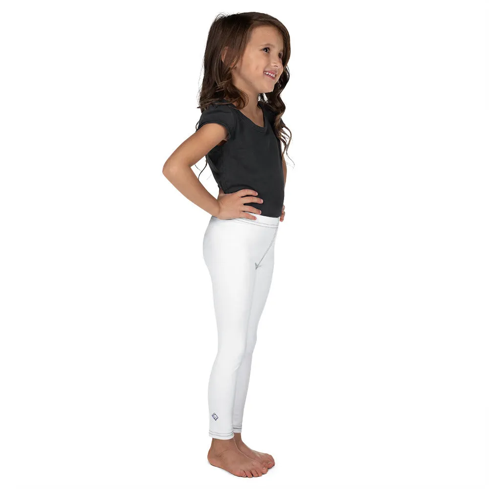 Brighten Up Playtime: Girls' Solid Workout Leggings - Snow