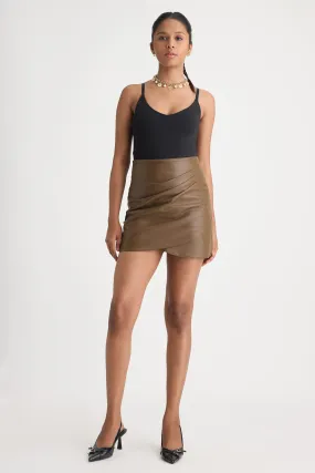 Brown Leather Skirt