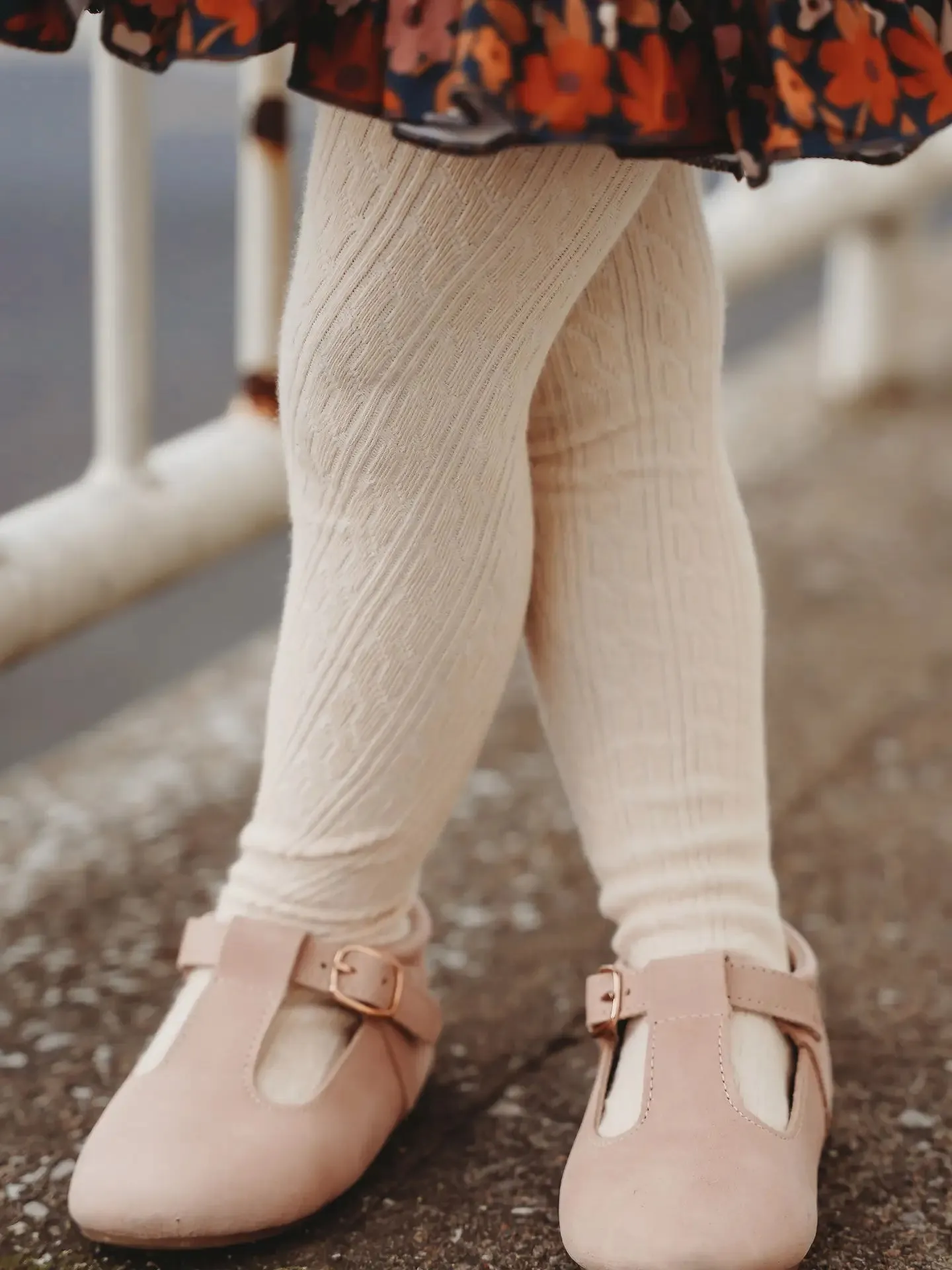 Cable Knit Tights - Vanilla