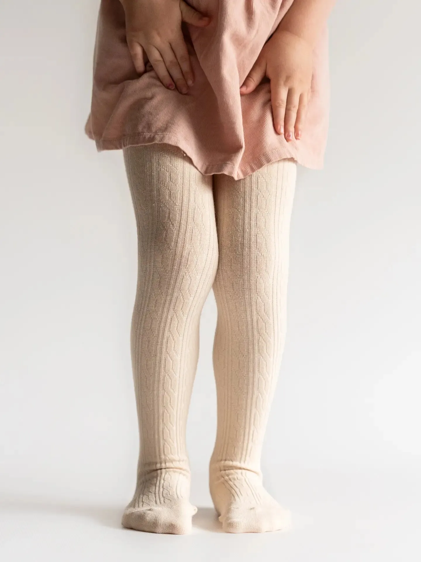 Cable Knit Tights - Vanilla