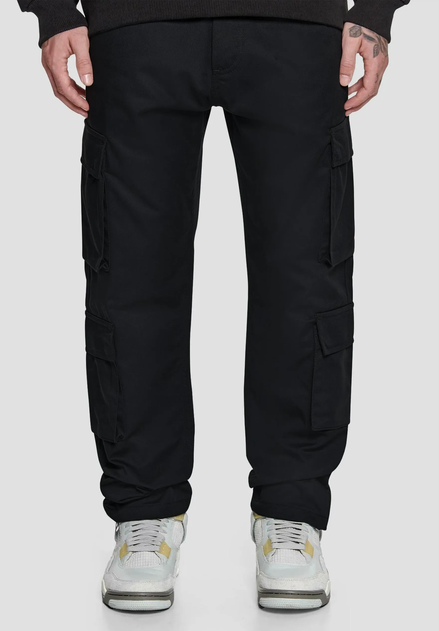 Carbon Black Men Baggy Fit Cargo