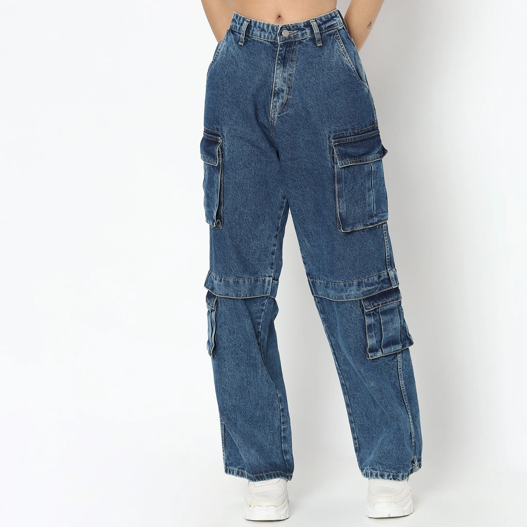 Cargo Fit High Rise Jeans