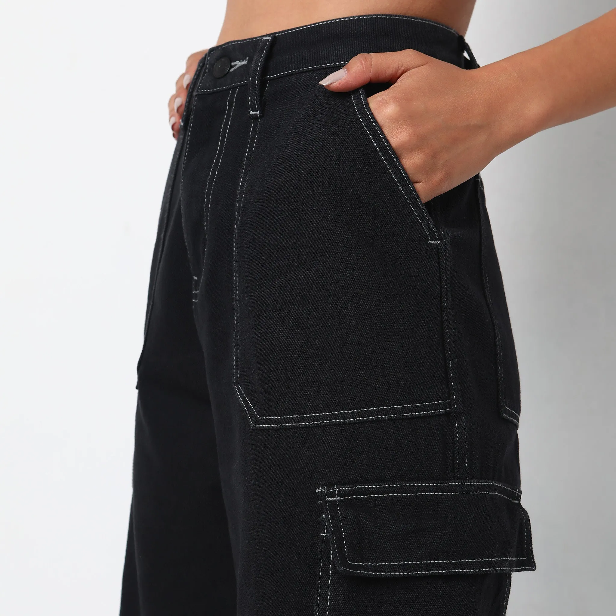 Cargo Fit High Rise Jeans